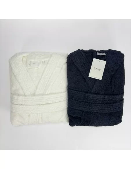 Accappatoio Lui e Lei LineaBlu art. Marte Nero Uomo e Bianco Donna