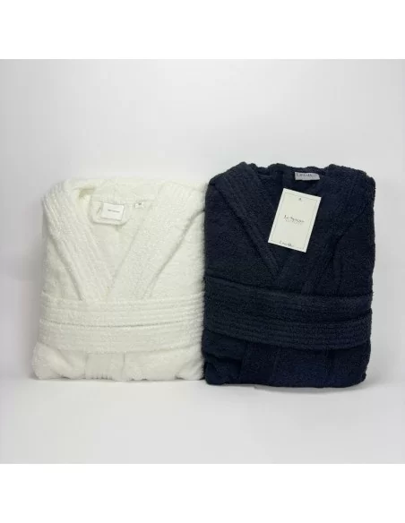 Accappatoio Lui e Lei LineaBlu art. Marte Nero Uomo e Bianco Donna