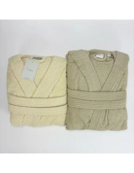 Accappatoio Lui e Lei LineaBlu art. Marte Sabbia Uomo e Panna Donna