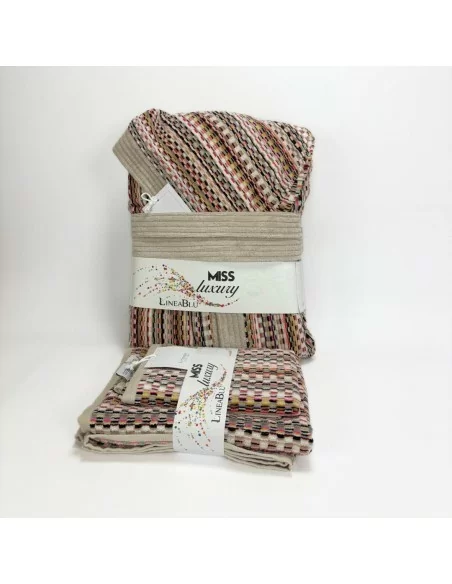 Accappatoio Spugna e Coppia Asciugamani LineaBlu art. Miss Luxury