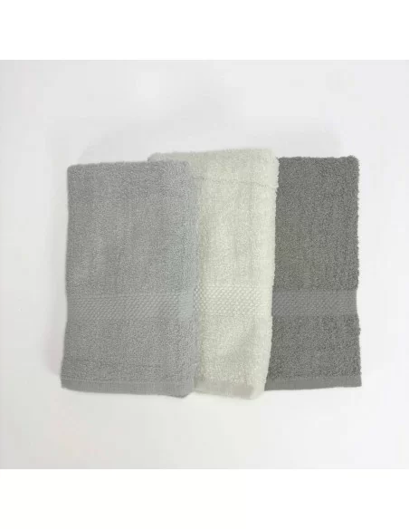 Set 3+3 Marta Marzotto in spugna 550gr/mq 100% cotone art. Gaia Grigio, Bianco e Perla