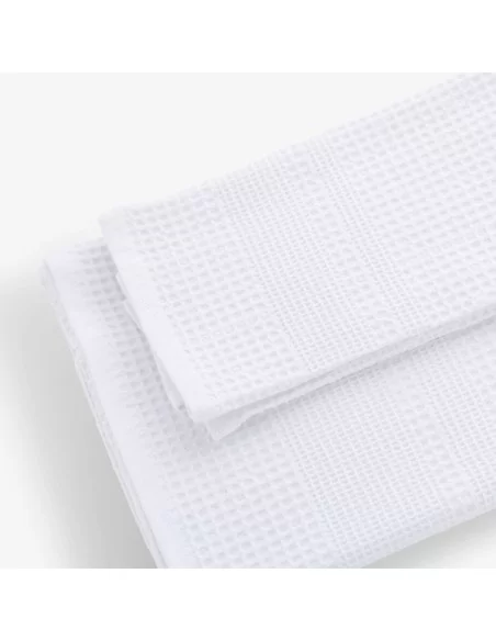 Coppia Asciugamani Cotone Nido d'Ape LineaBlu Bianco