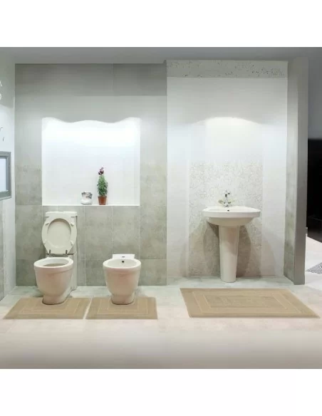 Tris Tappeti Bagno Onda Blu Torino in spugna