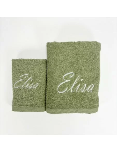 Coppia Asciugamani Personalizzati LineaBlu art. Marte Spugna 420gr/mq