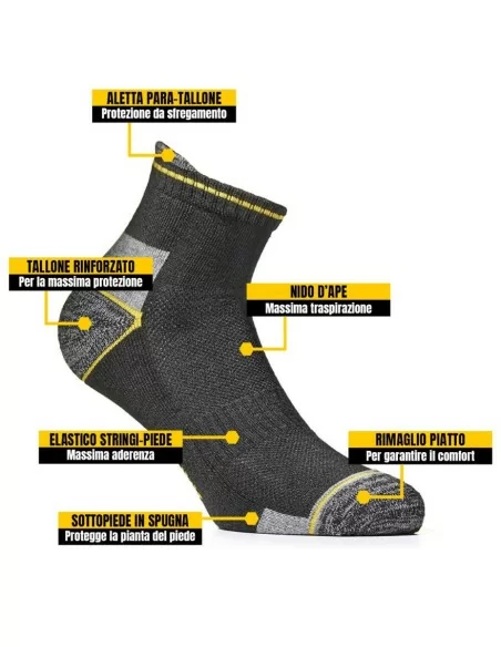 Calza Uomo Antinfortunistica art. WRK-04 Cotone set 3 pezzi