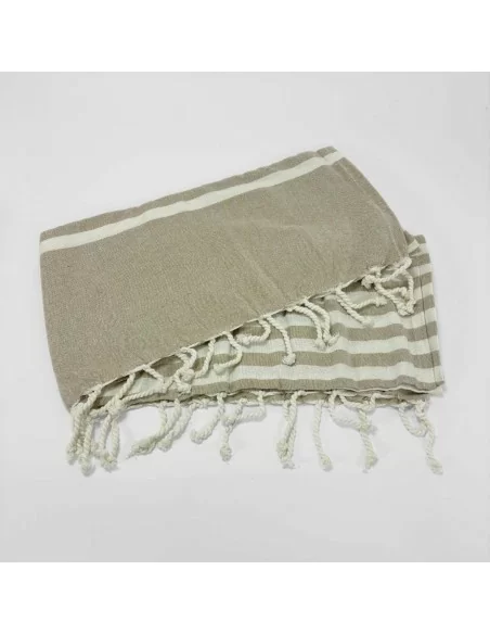 Telo da mare 90x170cm LineaBlu art. Fouta Beach Towel Marine in 100% cotone con trama a righe e frangia