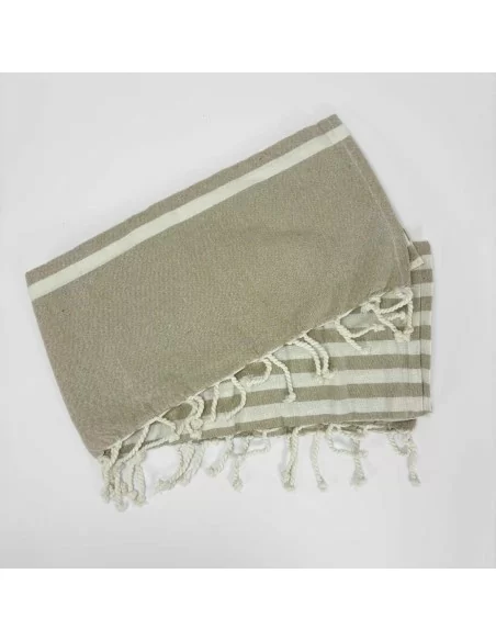 Telo da mare 90x170cm LineaBlu art. Fouta Beach Towel Marine in 100% cotone con trama a righe e frangia