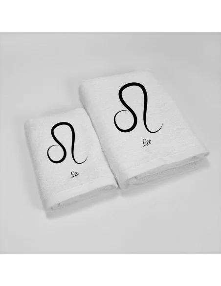 Coppia Asciugamani Personalizzati LineaBlu art. Oroscopo Bianco