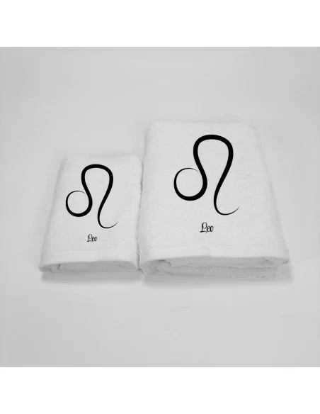 Coppia Asciugamani Personalizzati LineaBlu art. Oroscopo Bianco