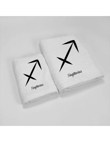 Coppia Asciugamani Personalizzati LineaBlu art. Oroscopo Bianco