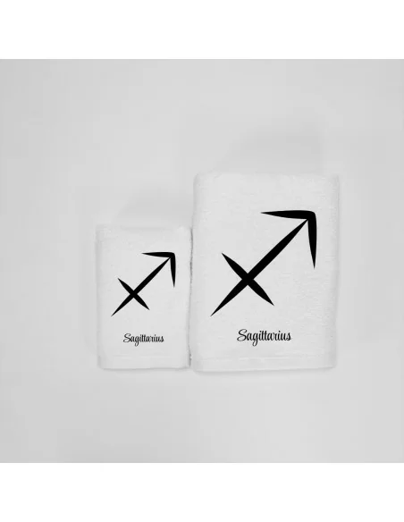 Coppia Asciugamani Personalizzati LineaBlu art. Oroscopo Bianco