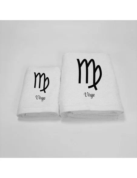 Coppia Asciugamani Personalizzati LineaBlu art. Oroscopo Bianco
