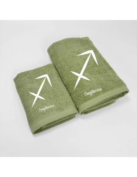 Coppia Asciugamani Personalizzati LineaBlu art. Oroscopo Verde