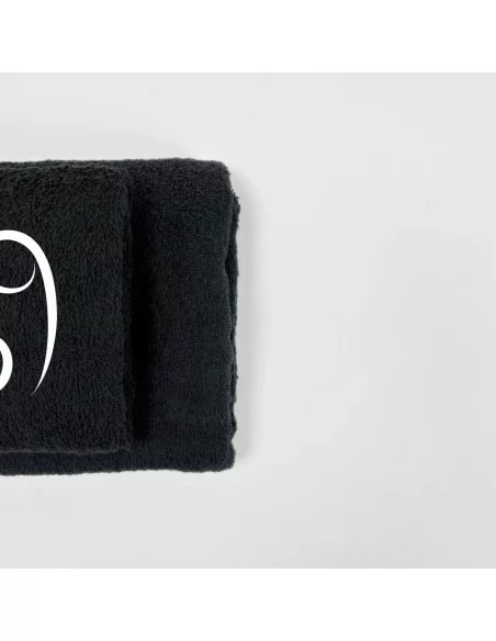 Coppia Asciugamani Personalizzati LineaBlu art. Oroscopo Nero