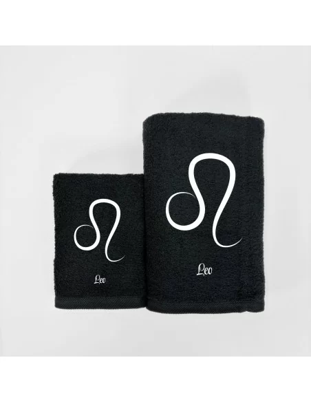 Coppia Asciugamani Personalizzati LineaBlu art. Oroscopo Nero