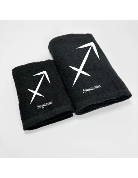 Coppia Asciugamani Personalizzati LineaBlu art. Oroscopo Nero