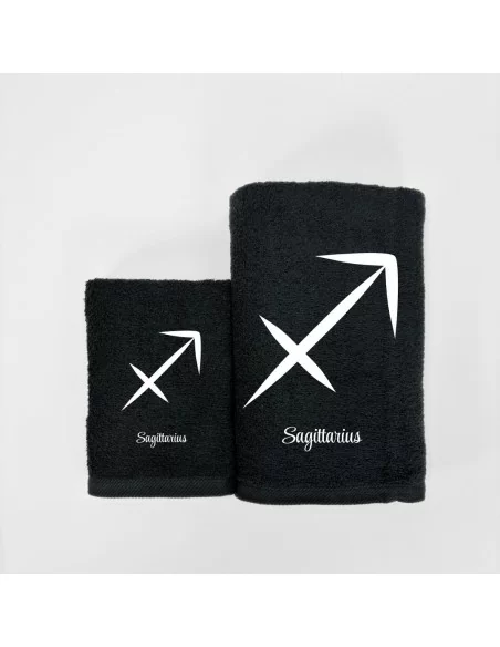 Coppia Asciugamani Personalizzati LineaBlu art. Oroscopo Nero