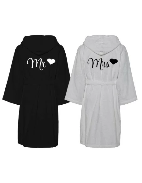 Accappatoio Lui e Lei Spugna LineaBlu art. Mr e Mrs Bicolore