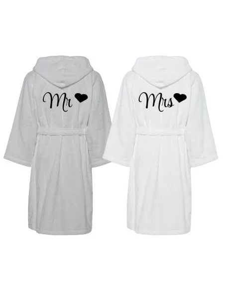 Accappatoio Lui e Lei Spugna LineaBlu art. Mr e Mrs Bicolore