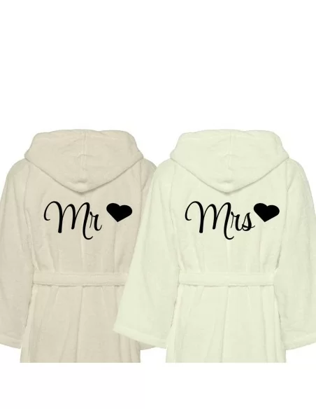 Accappatoio Lui e Lei Spugna LineaBlu art. Mr e Mrs Bicolore