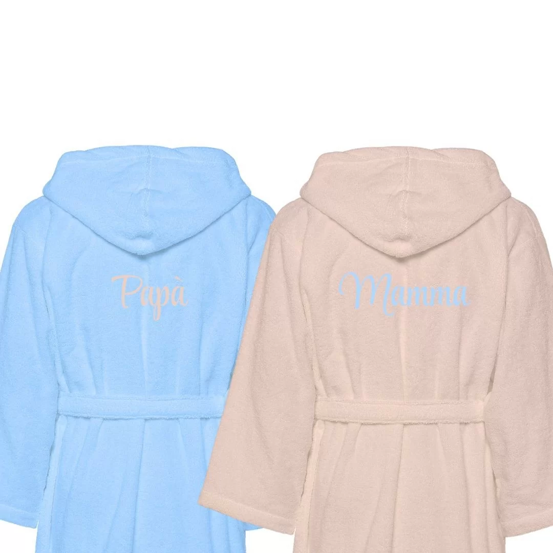 Accappatoio Lui e Lei LineaBlu art. Bicolor Papà e Mamma