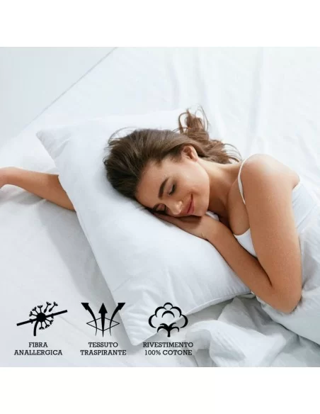 Cuscino da Letto Trapuntato Re Chiaro art. Fiocco di Neve