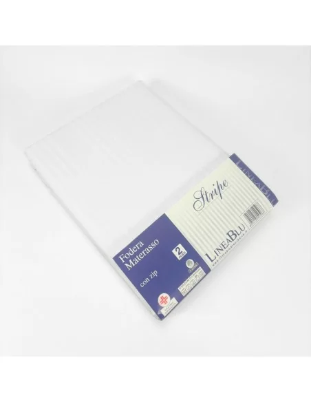 Coprimaterasso con cerniera in cotone rigato LineaBlu Stripe
