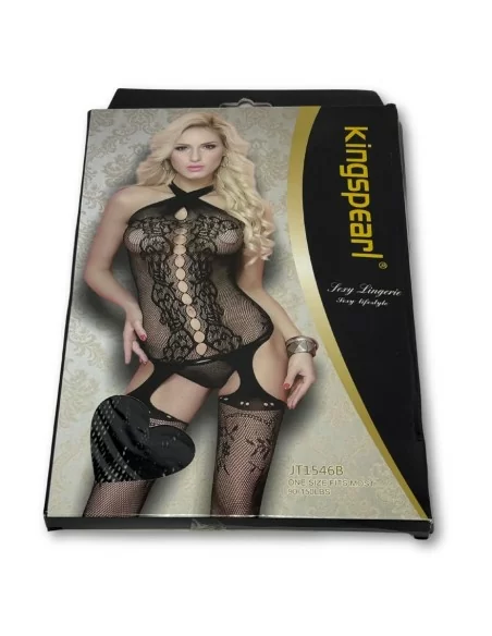 Body Trasparente Nero Collo Intrecciato art. JT1546B