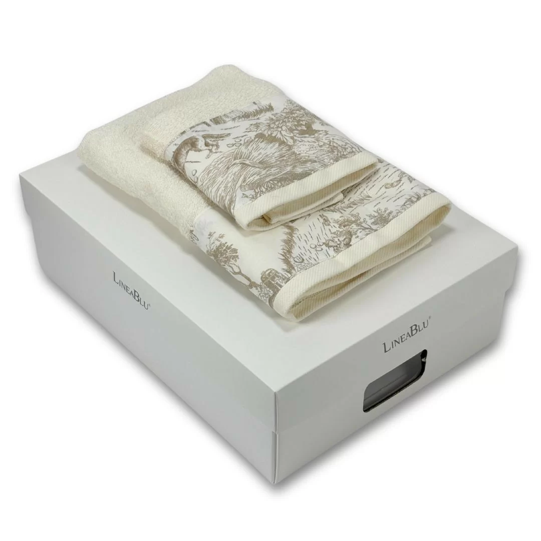 Coppia Asciugamani Spugna LineaBlu art. Perla...