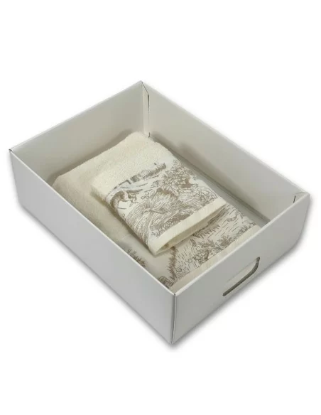 Coppia Asciugamani Spugna LineaBlu art. Perla Fiorentina