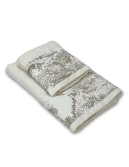 Coppia Asciugamani Spugna LineaBlu art. Perla Fiorentina