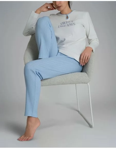 Pigiama Donna Invernale Ragno art. DR56N1 Scollo a Goccia