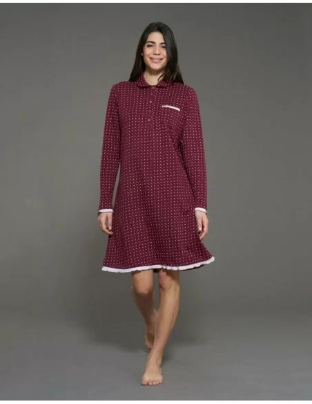 Camicia Da Notte Donna Ragno art. DN97NK Con Colletto