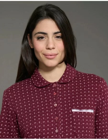 Camicia Da Notte Donna Ragno art. DN97NK Con Colletto