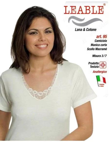 Maglia Intima Donna Leable art. 95 Mezza Manica Tripack