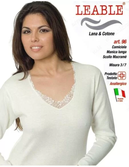 Maglia Intima Donna Leable art. 96 Manica Lunga Tripack
