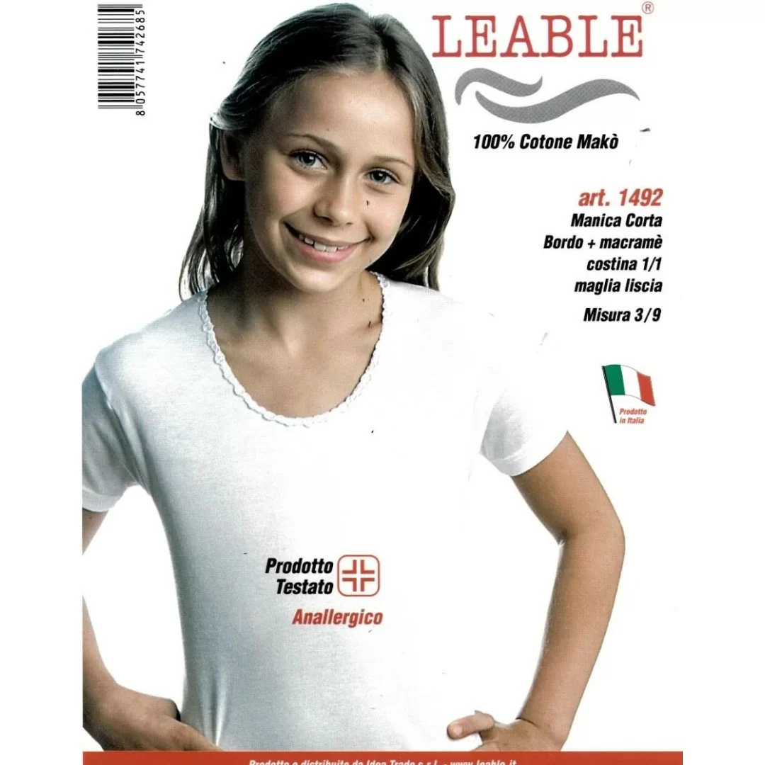 Canotta Bimba Leable art. 1492 Cotone Bianca