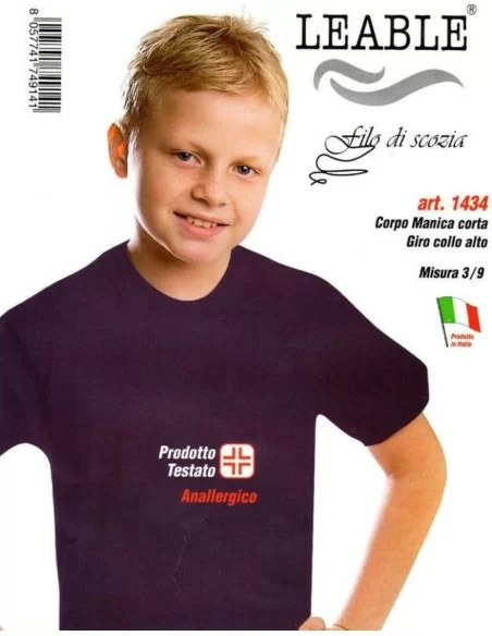 T Shirt Bambino Leable art. 1434 Girocollo Puro Cotone