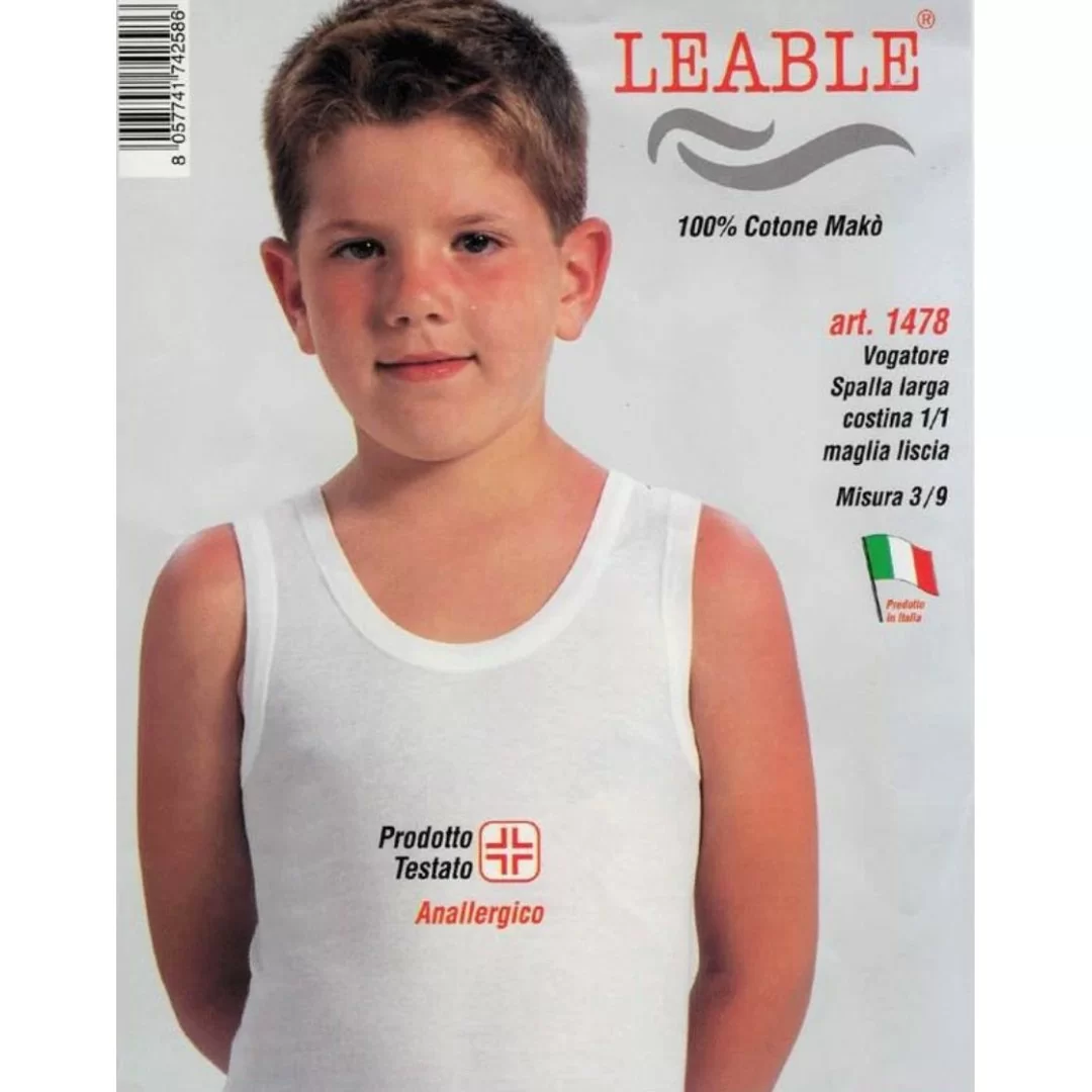Canotta a Costine Bimbo Leable art. 1478 Bianca...