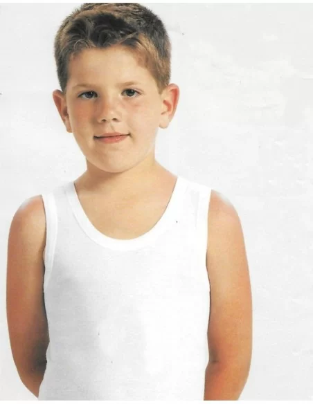 Canotta a Costine Bimbo Leable art. 1478 Bianca