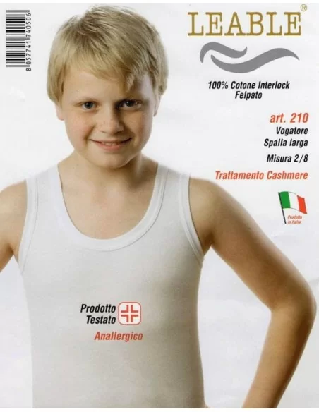 Canotta Bimbo Leable art. 210 Spalla Larga Bianca set 3 pezzi