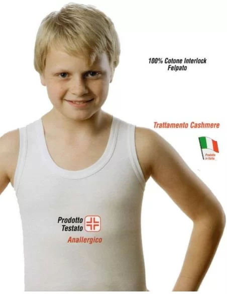 Canotta Bimbo Leable art. 210 Spalla Larga Bianca set 3 pezzi