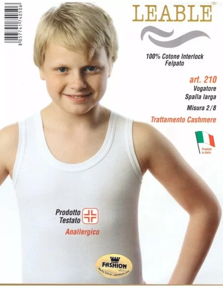 Canotta Bimbo Leable art. 210 Spalla Larga Caldo Cotone