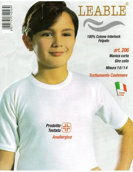 T Shirt Intima Bimbo Leable art. 206 Girocollo Cotone