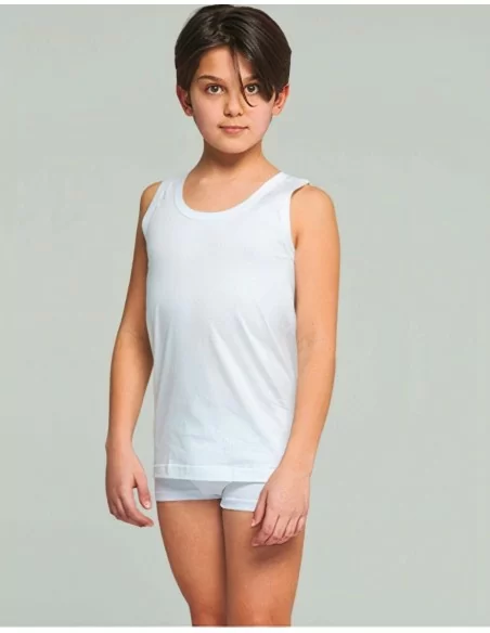 Canotta Spalla Larga Bambino Kissimo art. PB193 set 3 pezzi