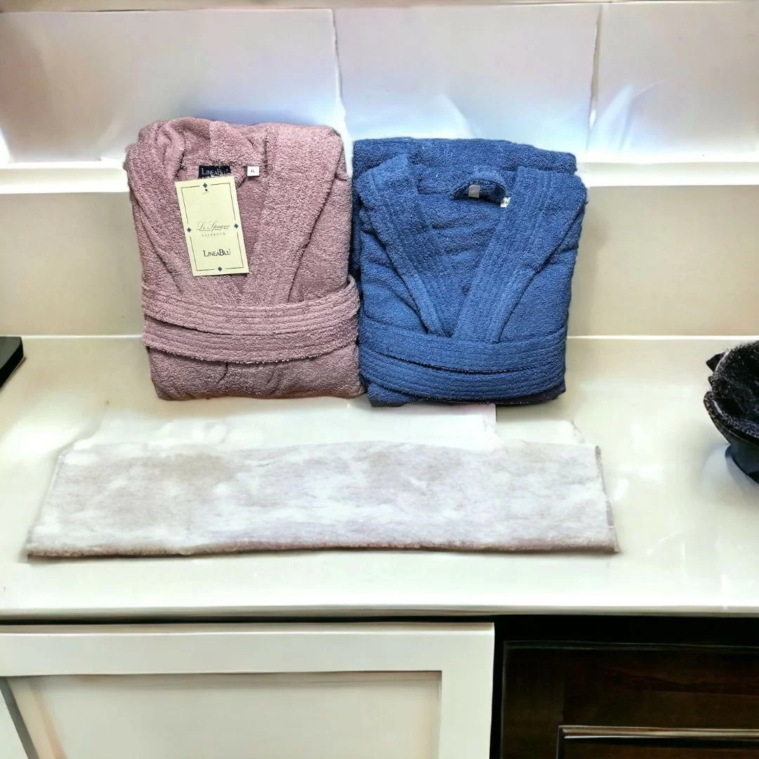 Set Accappatoio Lui e Lei LineaBlu art. Marte Rosa e Blu 2