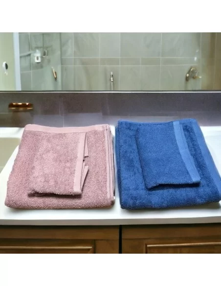 Coppia Asciugamani Lui e Lei LineaBlu art. Marte Spugna 420gr/mq