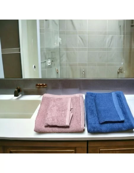 Coppia Asciugamani Lui e Lei LineaBlu art. Marte Spugna 420gr/mq