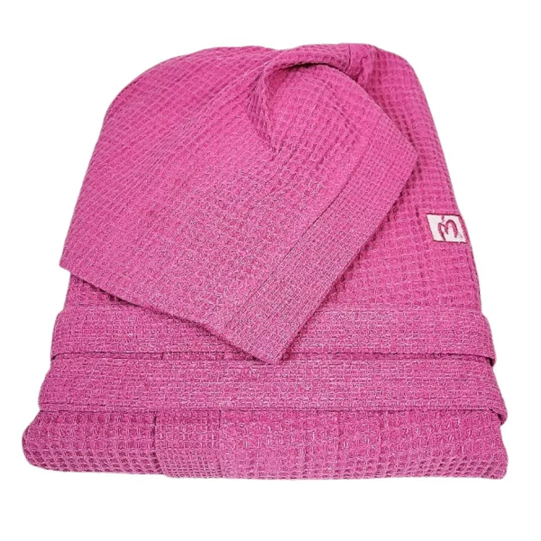Accappatoio Personalizzato Fucsia Nido d'ape...
