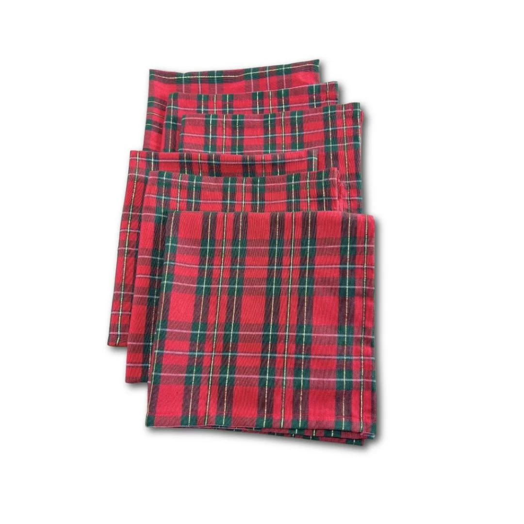 Tovaglioli Natalizi LineaBlu art. Tartan Set 6 Pezzi